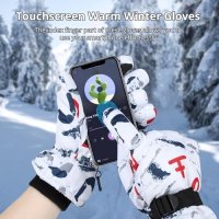 Нови Стилни Топли Водоустойчиви Зимни Ски Ръкавици, снимка 6 - Ръкавици - 43573070