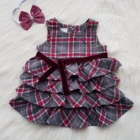 Карирана рокля H&M за бебе 6 месеца, снимка 7 - Бебешки рокли - 38915742