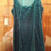 Дамски сукман рокля от кадифе тъмнозелен, снимка 3 - Рокли - 33225750