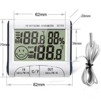 Дигитален термометър DC103 с хигрометър за външна и вътрешна температура, снимка 5 - Други стоки за дома - 28516887