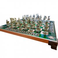 Шах, Римляни,метален,25х25,зелен, снимка 2 - Шах и табла - 37495363