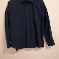 Качествена и елегантна тъмно синя мъжка риза TEODOR XL, снимка 1 - Ризи - 43714493