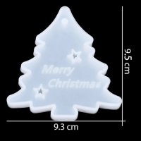 Merry Christmas Коледен Коледна Елха силиконов молд с вдлъбнатина за фондан шоколад смола висулка, снимка 3 - Форми - 34868479