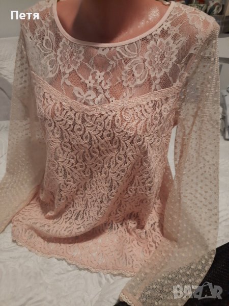 розова дантелена блуза, снимка 1