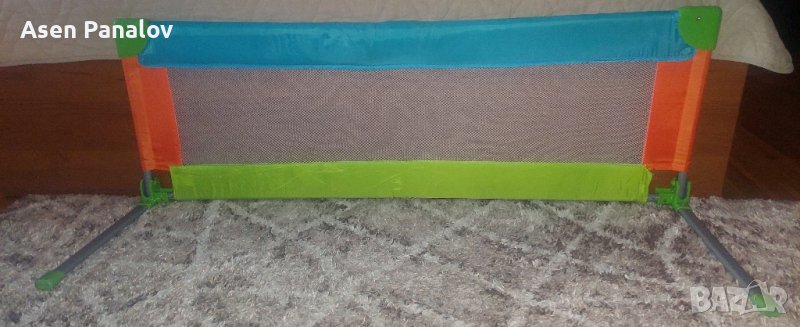 Предпазна преграда за креватче Mon Bebe, сгъваема, 120x43.5 cm, многоцветна, снимка 1