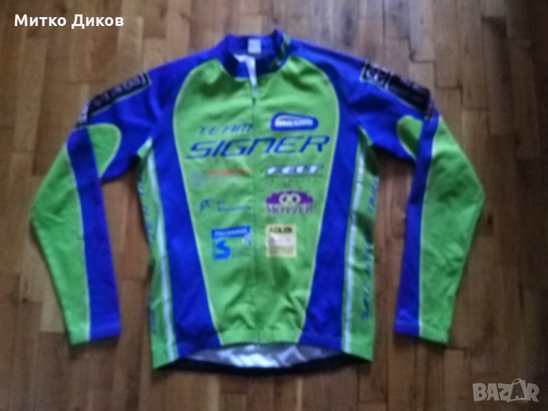 Колездачна тениска маркова на Текси отбор Сигнер силиконов грип дълги ръкави размер М, снимка 1