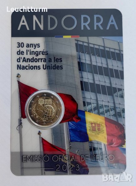 2 евро 2023 Андора  2 Euro 2023 Andorra 30 years in UN, снимка 1