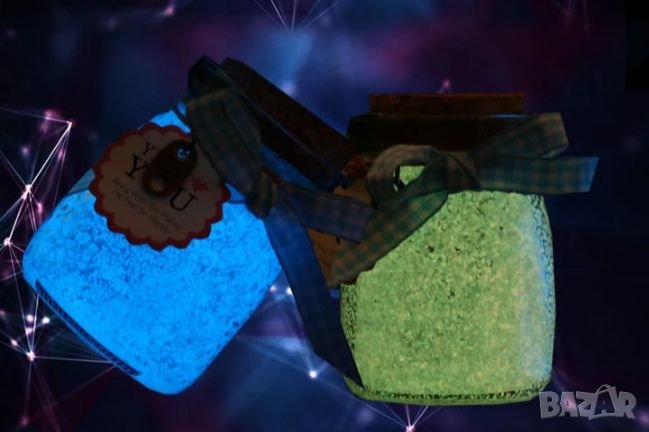 Декорация за шишета / буркани - светещ пясък , снимка 1