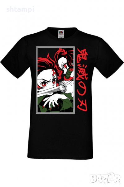 Мъжка тениска Demon Slayer Tanjiro Nezuko Fighting,Анимация,игра,Празник,Повод,, снимка 1