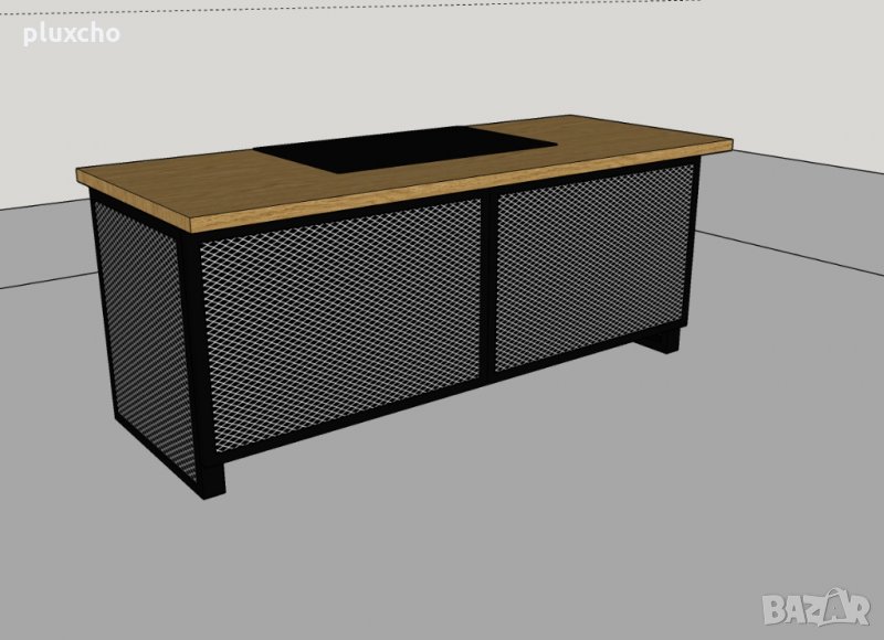 Метални крака за офис бюро с декоративна мрежа, снимка 1