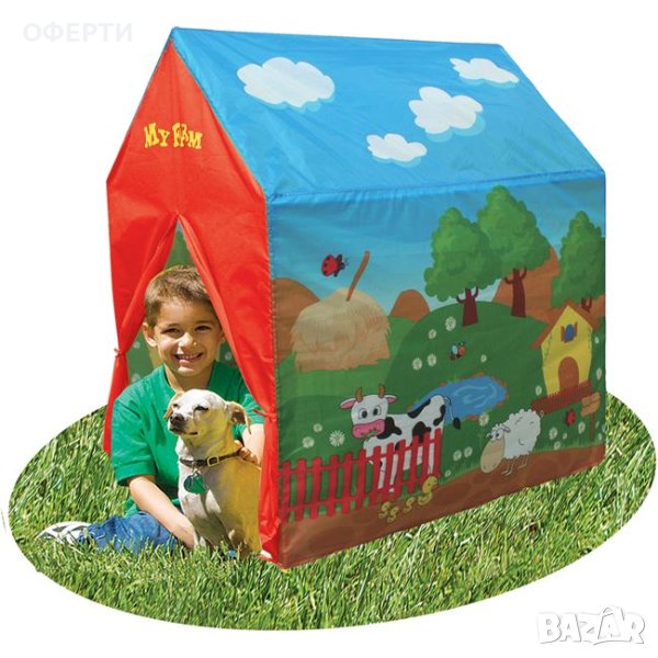  Детска палатка за ферма 95x72x102см, снимка 1