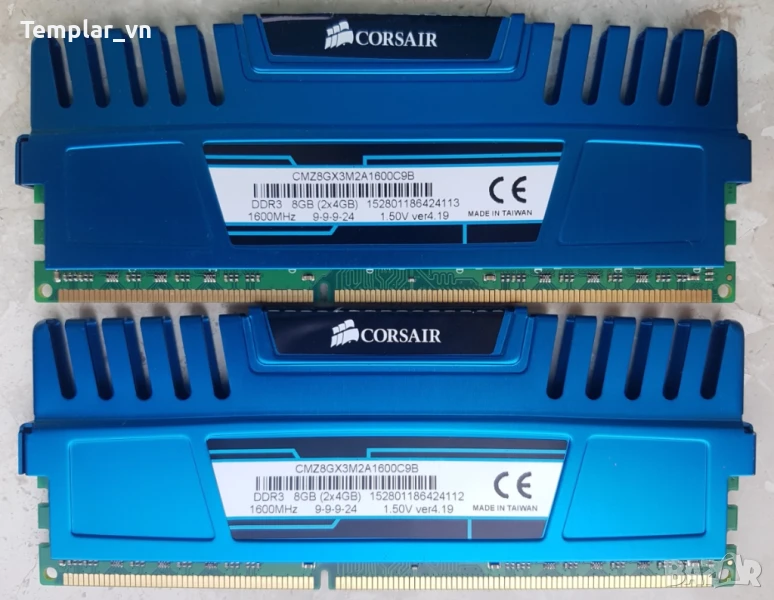 Corsair Vengeance 2x4 GB DDR3 1600, снимка 1