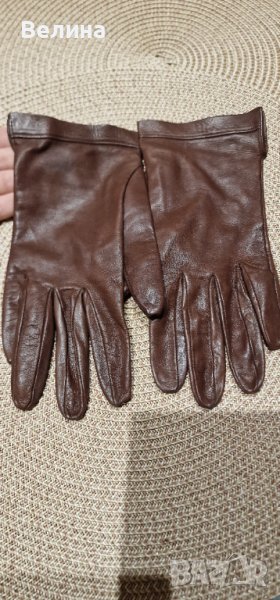 Кафяви ръкавици естествена кожа , снимка 1