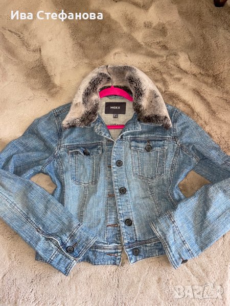 Дънково яке сафари с кожена свалящо яка Mexx , снимка 1