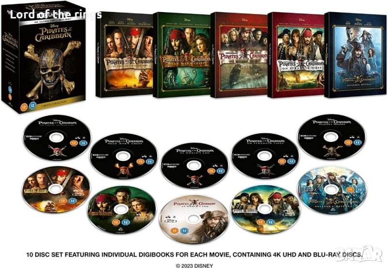 Pirates of the Caribbean - 5 Film Collection [4K Ultra HD] - Колекция "Карибски пирати", снимка 1