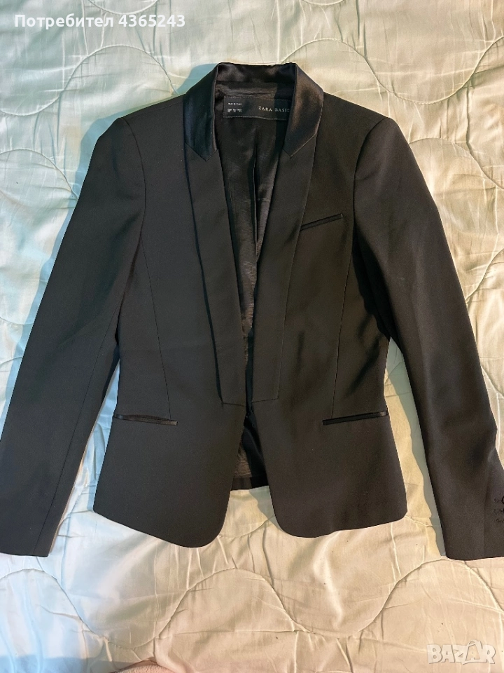 Дамско официално черно сако Zara Ново, размер XS, снимка 1