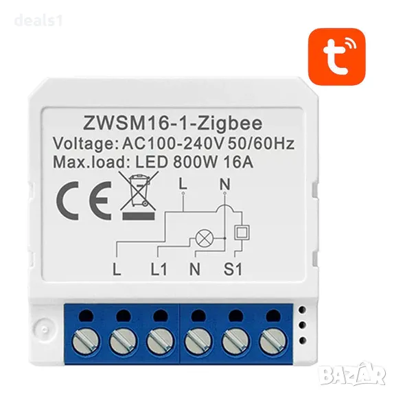 AVATTO ZWSM16-W1 ZigBee TUYA Модул за смарт превключвател, снимка 1