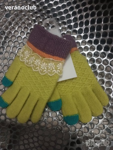 Ръкавици за момиче с дантелки, снимка 1