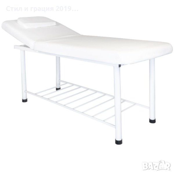 Фиксирана кушетка 812 Basic - 180 x 70 x 75 см - черна/бяла, снимка 1