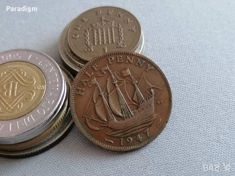 Монета - Великобритания - 1/2 (половин) пени | 1947г., снимка 1