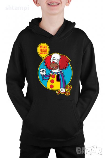 Детски Суитчър/Суитшърт The Simpsons Krusty The Clown Pennywise 02,Halloween,Хелоуин,Празник,Забавле, снимка 1