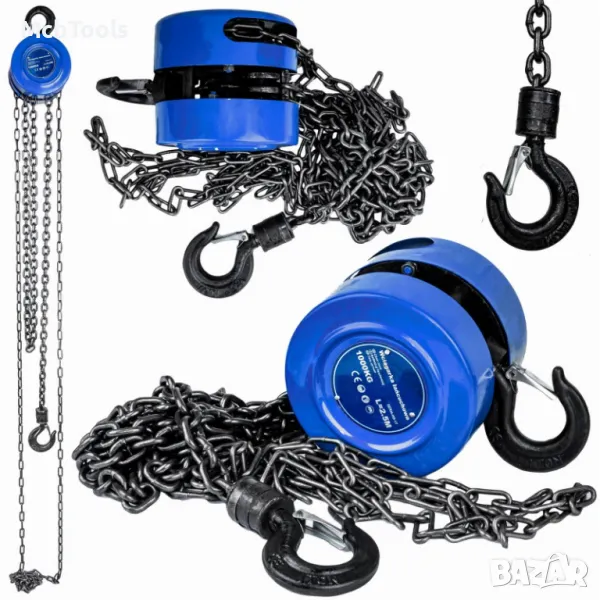 Ръчна верижна лебедка 1000 кг, 2,5 м, снимка 1