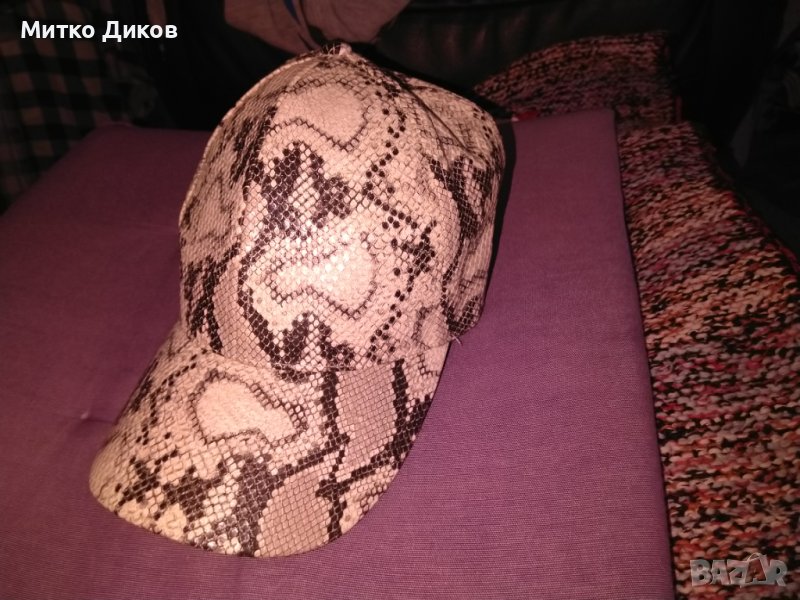 Бейзболна шапка кожена тип крокодилска кожа регулируема, снимка 1