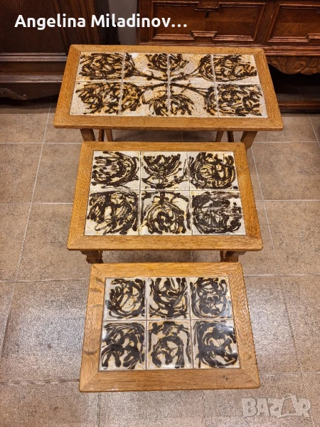 К - т три помощни масички с плочки , снимка 1