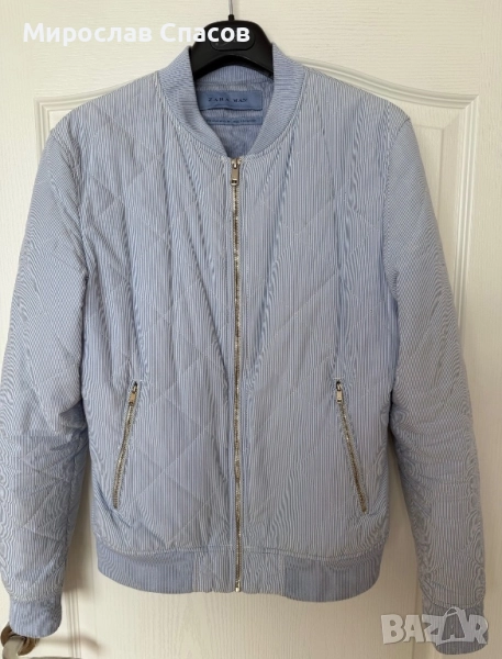 Мъжко светлосиньо яке Zara Man - размер М, снимка 1