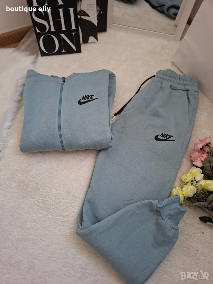 ватиран дамски екип в цвят мента и черно, снимка 1