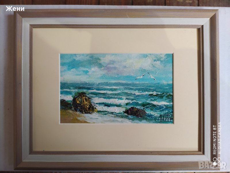 Малка маслена картина на Николай Ханзъров , снимка 1