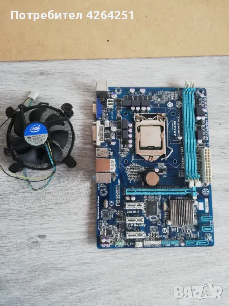 Gigabyte GA-H61M-DS2V + Intel I3 2100 +охладител, снимка 1