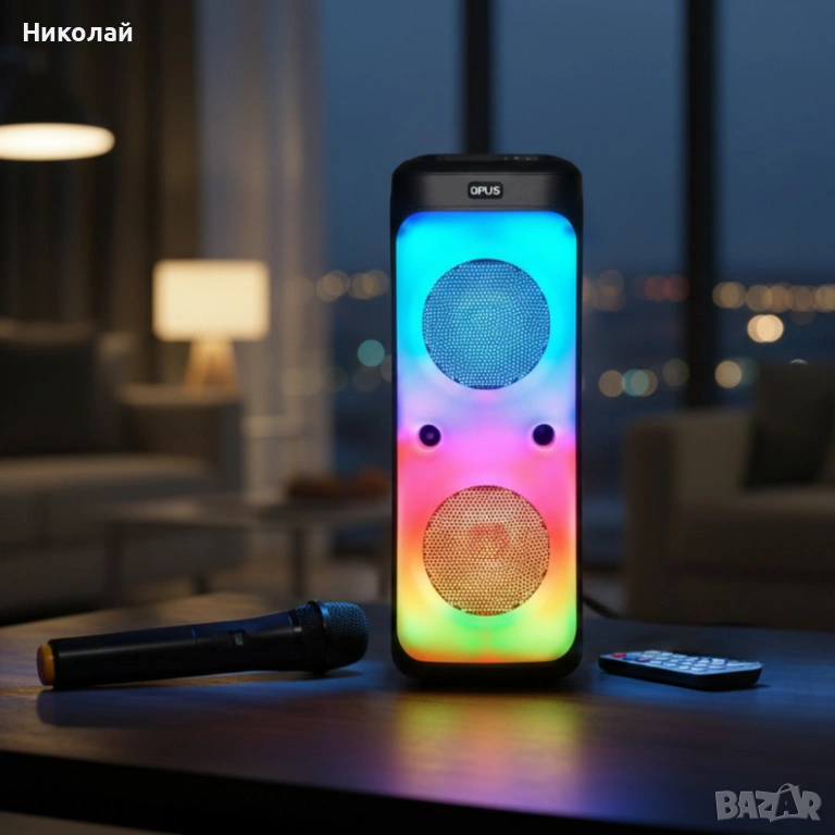 Караоке тонколона – 40W, Bluetooth, с микрофон и дистанционно управление, снимка 1
