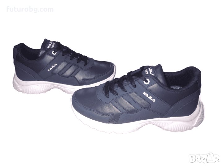 Тъмносини водоустойчиви маратонки -еко кожа, снимка 1