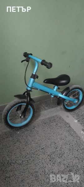 Балансбайк със спирачка,Небесно син металик., снимка 1