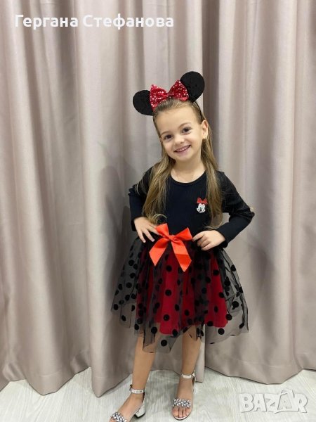 Рокля Мини  Маус рипс  Размери-104,110,116,122,128 Цена -35 лв (Без диадема), снимка 1