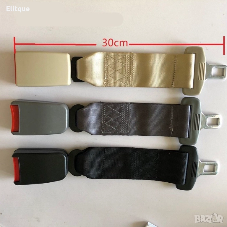 Удължител за предпазен колан, за кола, за бременни жени или пълни хора - ЧЕРЕН, снимка 1