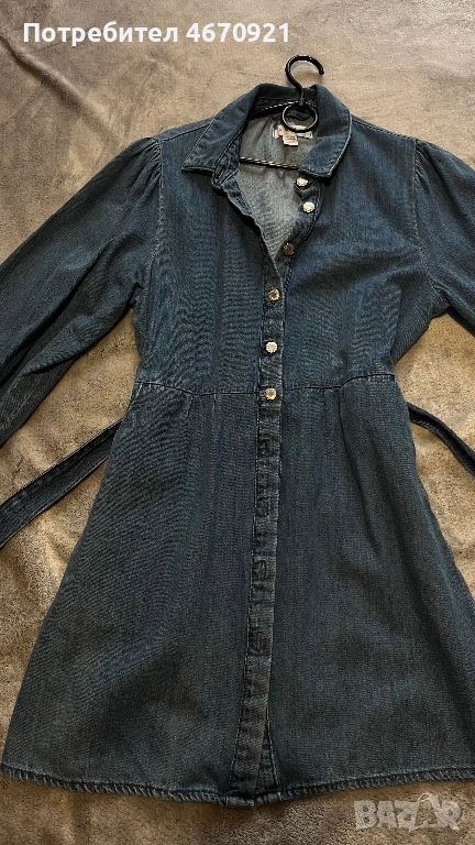 Дамска дънкова рокля, размер см, носена веднъж, снимка 1