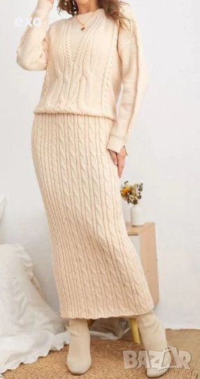 Костюм с пола, Елегантен костюм, Дамски костюм, Пуловер с пола, снимка 1