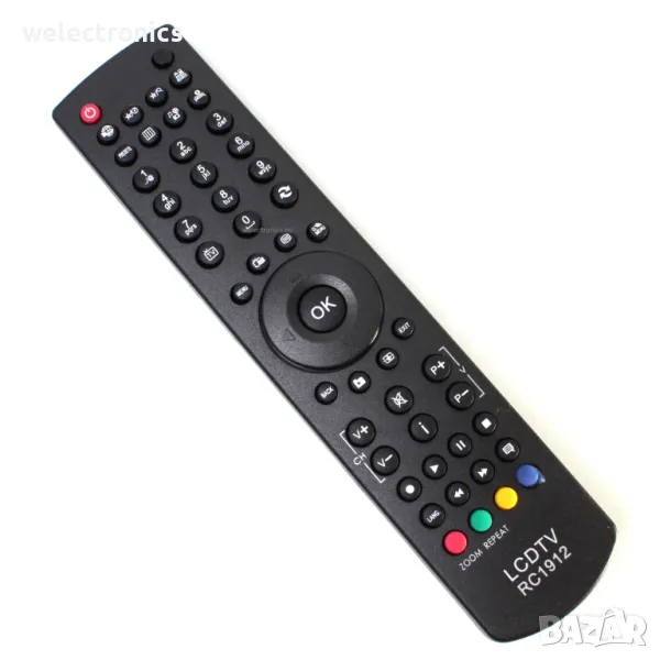 Дистанционно за телевизор FINLUX CROWN NEO VESTEL TOSHIBA SHARP JVC HITACH SANYO RC1912, снимка 1