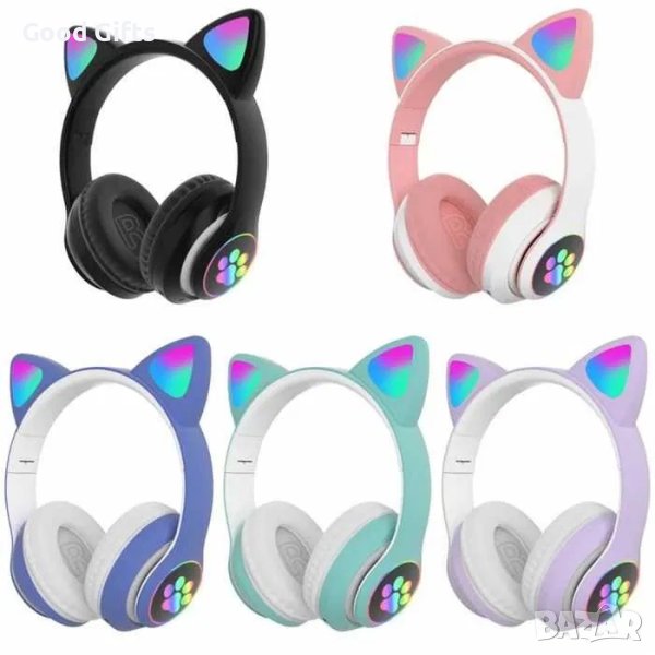 Безжични Детски Bluetooth слушалки Котешки уши CAT, STN-28, снимка 1