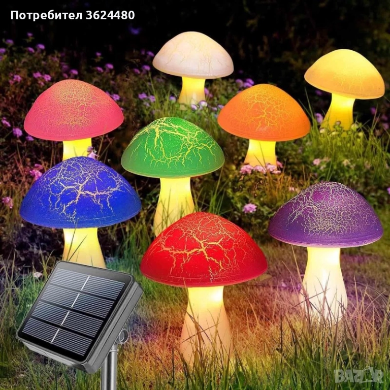 Светещи градински гъбки със соларно захранване 4477, снимка 1