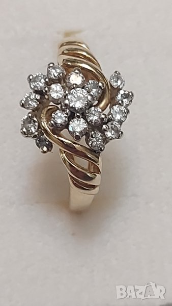 Златен пръстен с брилянти, снимка 1