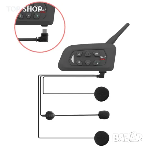 EJEAS V4 Plus  Интерком слушалка Bluetooth 1500M 4 ездача, снимка 6 - Слушалки и портативни колонки - 49134424