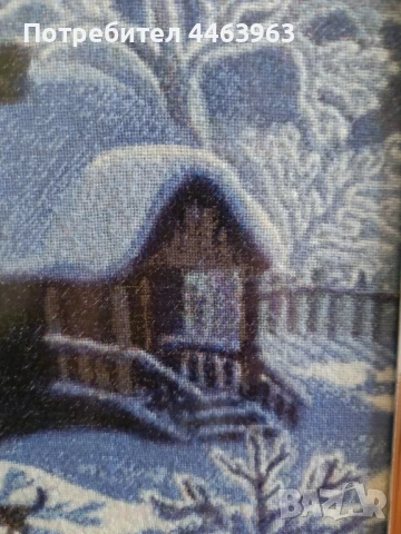 гоблен ,,Зимна нощ", 31/44 см, снимка 14 - Гоблени - 51372185