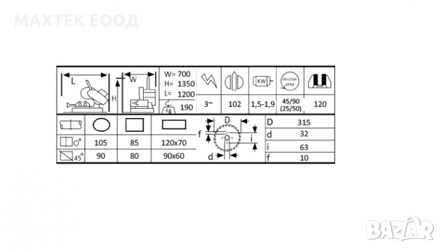 Машина за рязане на метал, Режещ диск – 315мм, снимка 2 - Други машини и части - 28020441