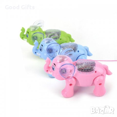 Забавен разхождащ се слон с музика и светлина, снимка 3 - Музикални играчки - 38272804