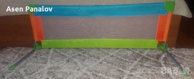 Предпазна преграда за креватче Mon Bebe, сгъваема, 120x43.5 cm, многоцветна, снимка 1 - Кошарки - 43724402