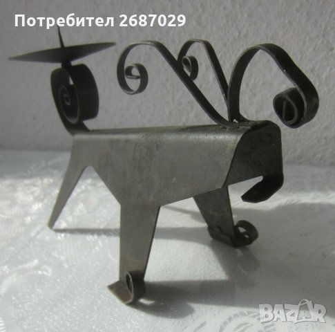 Свещник животно желязо фигура статуетка, снимка 3 - Други - 33086660