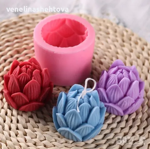 3D Лотос Лотус пъпка Силиконов молд форма за свещи гипс сапун, снимка 2 - Форми - 47552721